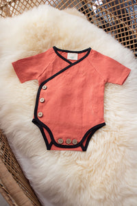 100% Hemp Essential Wrap Onesie - Flame